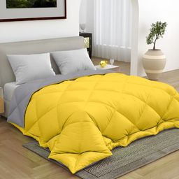 tundwal's Yellow & Grey Geometric Heavy Winter Single Bed Comforter-image-44