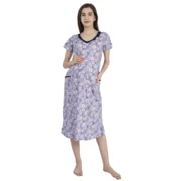 Morph Maternity Blooming Floral Nursing Nighty - Purple-picture-14