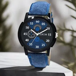 LOREM Men Blue Analogue Watch LR02-image-3