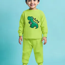 YK X Trampoline Kids Embroidered Round Neck Pure Cotton T-Shirt With Jogger-image-93