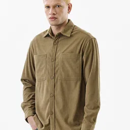 Snitch Men Textured Spread Collar Casual Shirt-image-39