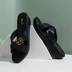 Inc 5 Women Open Back Round Toe Sandal With Buckles-49