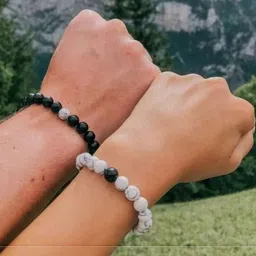 Divine souvenirs Unisex Set Of 2 Artificial Beaded Elasticated Bracelets-17