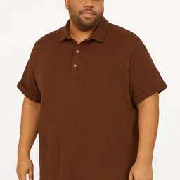 Colorchakra Men Plus Size Solid Polo Collar T-shirt-picture-15