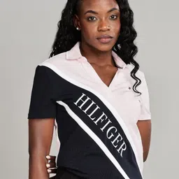 Tommy Hilfiger Women Colourblocked Polo Collar T-shirt-image-53
