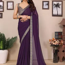 AMRUTKALA SAREES Solid Woven Design Border Saree-22