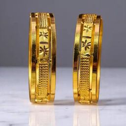 CARAPACE Set Of 2 Gold-Plated Brass Bangles-image-25