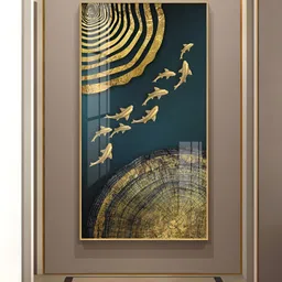THE NEXT DECOR Luminous Fish Dance Glass Finish Vertical Wall Art-image-93