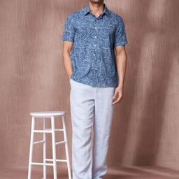 Fabindia Men Spread Collar Floral Printed Cotton Casual Shirt-image-41