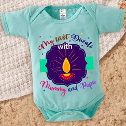 Babywish Infant Printed My First Diwali Romper Bodysuit-image-42