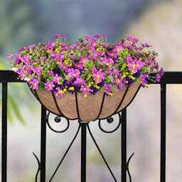 Garden Deco Black 2 Pieces Metal Wall Manger Planter-37