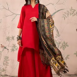 InWeave Women Regular Kurta with Palazzos & With Dupatta-picture-36