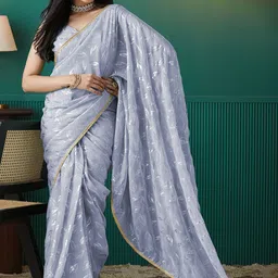 RACHNA Floral Organza Gotta Patti Details Ready to Wear Saree-picture-25