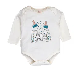 THE COTTON BABY Kids White Cotton Printed Romper-picture-20