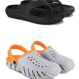 DRACKFOOT Men Set Of 2 Stylish Clogs & Thong Flip-Flops-picture-28