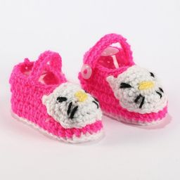 Knits & Knots crochet Animal Design Booties - Pink & White-image-94