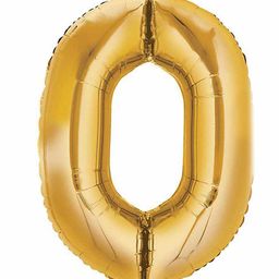 Amfin 17 Inches Number 0  Foil Balloon - Golden-image-23