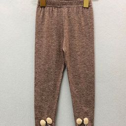 Kookie Kids Full Length Leggings Bow Applique - Brown-image-10