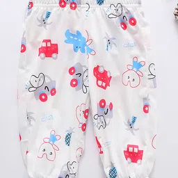 Kookie Kids Full Length Harem Pant Multi Print - White-picture-44