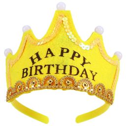 Syga LED Flashing Happy Birthday Light Up Crown - Yellow-image-74