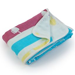LuvLap 100% Muslin Cotton 6 layered Reversible Baby Quilt cum Wrapper Blanket - White Ice Cream-32