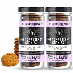 NutriSnacksBox Zero Maida Healthy Oatmeal & Cranberry Cookies 330 gm - Pack of 2 - 165 gm Each-22