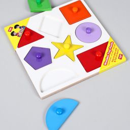 Anindita Toys Wooden Knob & Peg Puzzle Multicolour - 8 pieces-16
