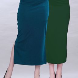 Selvia Pack Of 2 Microfiber Side Slit Saree Shapewears-picture-47