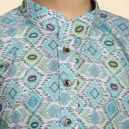 Pro-Ethic STYLE DEVELOPER Boys Printed Regular Pure Cotton Kurta with Pyjamas image 2