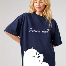 RAYACLOSET Women Typography Printed Pockets T-shirt-image-87
