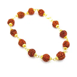 RAVIOUR LIFESTYLE Rudraksha Beaded Brass Bracelet-image-77