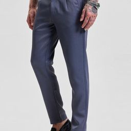 Snitch Men Smart Slim Fit Pleated Trousers-image-50