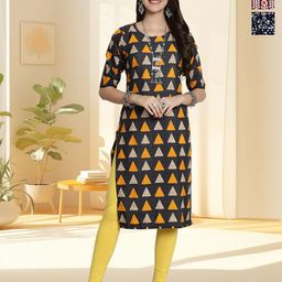 HERE&NOW Women Pack of 3 Geometric Printed Daily Straight Kurtas-image-66