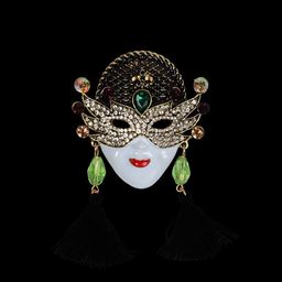 Curren Black Plated Metal Brooch-image-0
