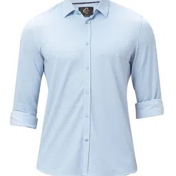Being Human Men Classic Slim Fit Spread Collar Solid Cotton Casual Shirt-image-19