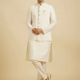 Manyavar Woven Design Nehru Jacket-10