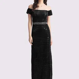 lola  dola Lola Dola Embellished Off-Shoulder Gown Maxi Dress-picture-24