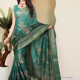 MAGNEITTA Floral Silk Blend Designer Saree-image-27