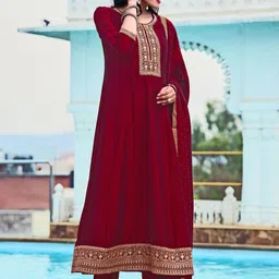 KALINI Embroidered Silk Blend Kurta Set-picture-36
