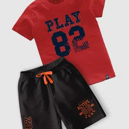 CODEZ Boys Printed T-shirt with Shorts image 1