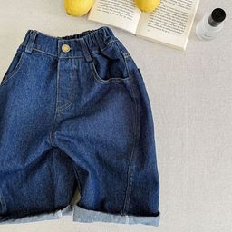 LULU & SKY Unisex Kids Boyfriend Fit Mildly Distressed Light Fade Jeans-image-37