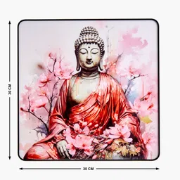 Home Centre Aura Pink & Red Buddha Printed Rectangular MDF Wall Photo Frames image 3
