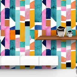 ArtzFolio Printed UV-Resistant Anti-Bacterial Abstract Geometric Shapes Peel & Stick Wallpaper-image-68