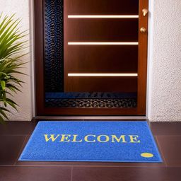 Aura Blue & Yellow Textured Anti-Skid Doormat-image-81