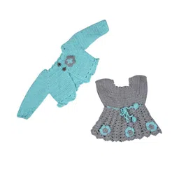 Tintin Sea Green Wool Jumper Dress-picture-10