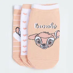 max Girls Pack Of 3 Patterned Ankle Length Socks-58