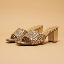 ERIDANI Textured Ethnic Block Mules-6