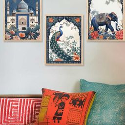 WALLLANE 3 Piece Birds and Animals Traditional Wooden Wall Paintings-image-31