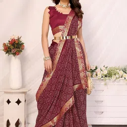 KALINI Printed Zari Saree with Blouse Piece-picture-15