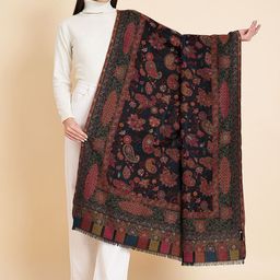 Zamour Kani Paisley Woven Design Zari Woollen Shawl-picture-21